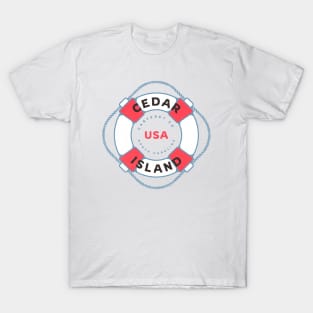 Cedar Island, NC Summertime Vacation Life Preserver T-Shirt